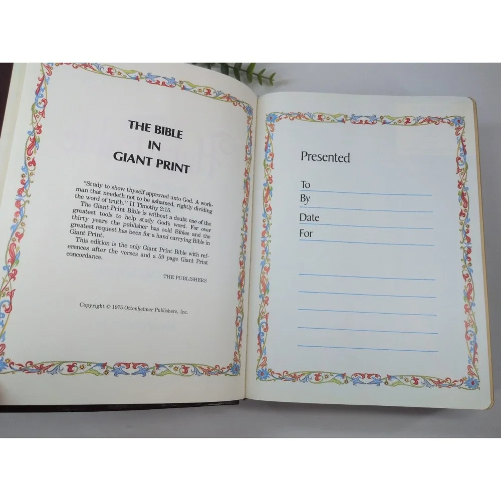 NO WRITING! VTG✝️1975 Giant Print Holy Bible KJV Red Letter Allan Concordance